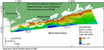 Thumbnail image of figure 11 and link to larger figure. Map of the bathymetry in the study area.