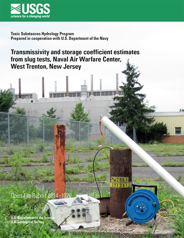 Photograph showing slug test equipment at a tested well at the Naval Air Warfare Center, West Trenton, New Jersey.