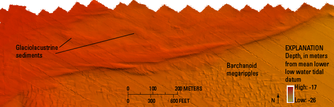 Figure 21. Bathymetric image of glaciolacustrine sediments in the study area.