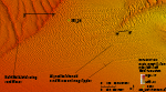 Thumbnail image of figure 20 and link to larger figure. Bathymetric image of sand waves in the study area.