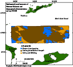 Thumbnail image of figure 23 and link to larger figure. Map of sedimentary environments in the study area.