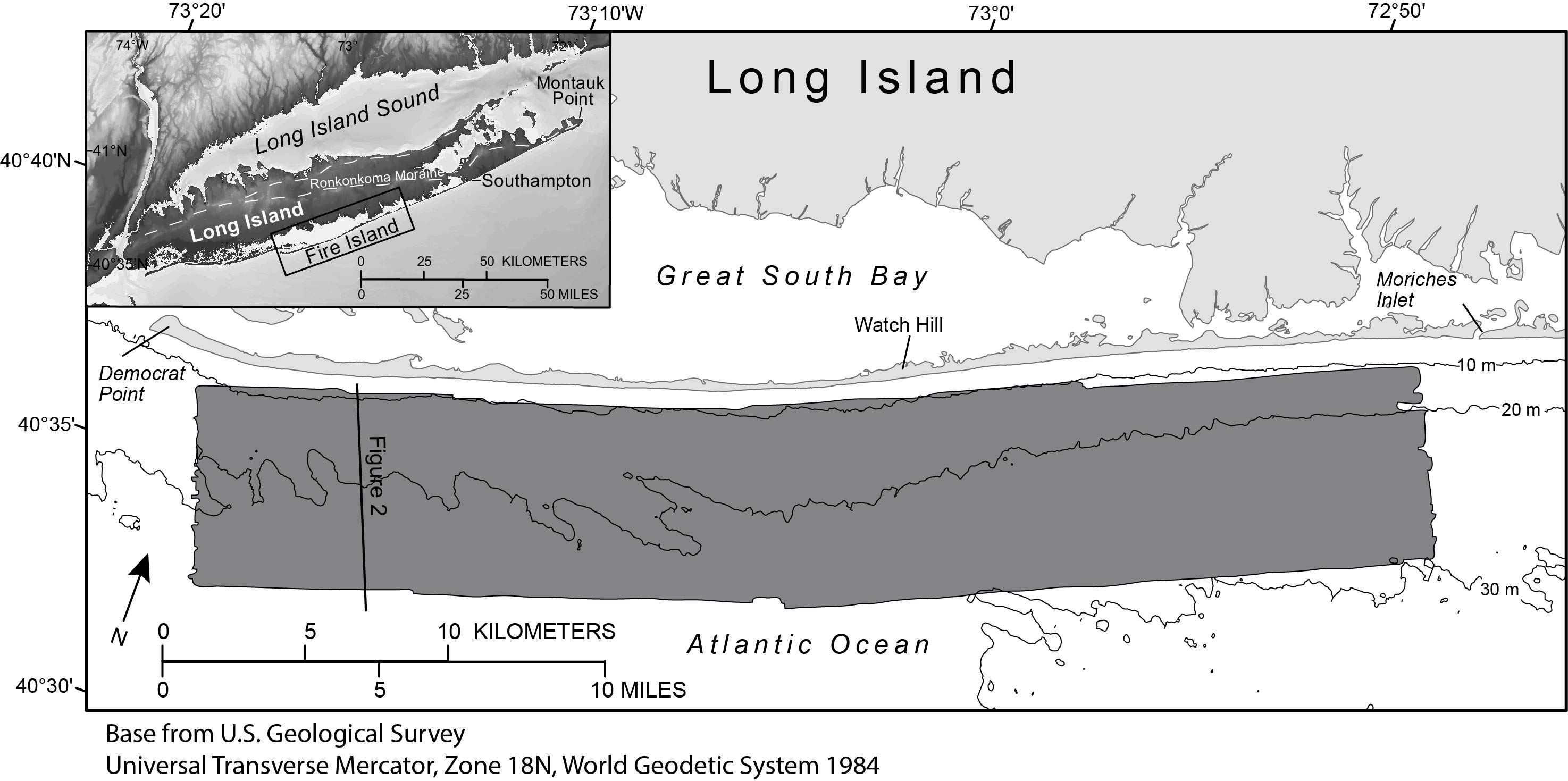 location map of survey offshore of Fire Island, New York