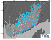 Thumbnail image for Figure 7, location map of bottom photographs and sediment smaples collcted within the study area to aid interpretations.