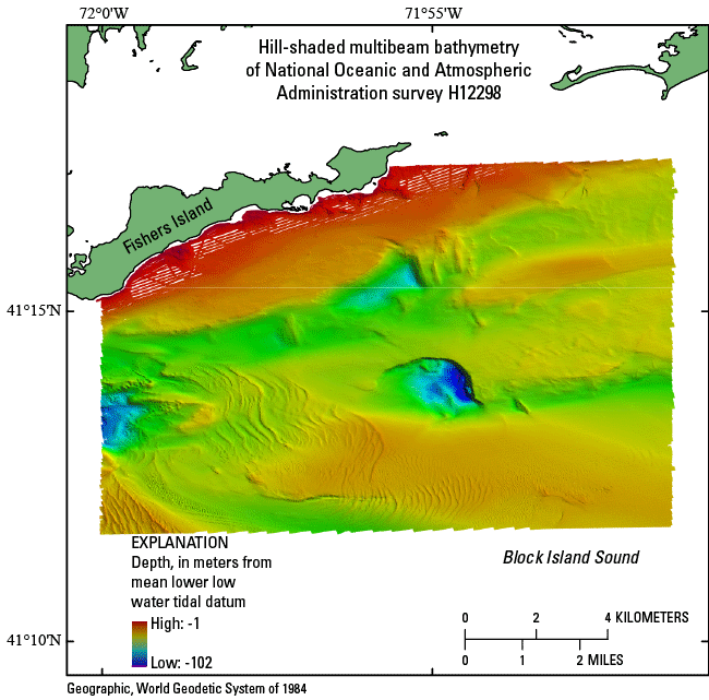 Figure 11. Map of the bathymetry in the study area.