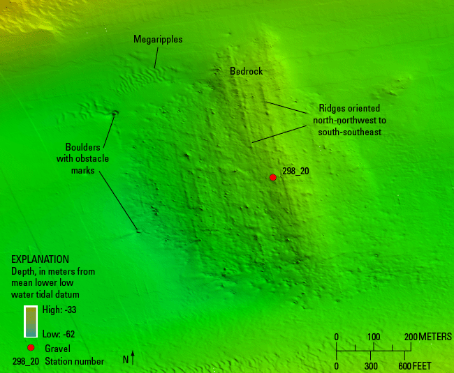 Figure 12. An image showing bedrock on the sea floor.
