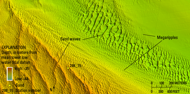 Figure 17. Bathymetric image showing sand waves in the study area.