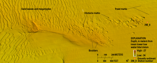 Figure 18. Bathymetric image of boulders in the study area.