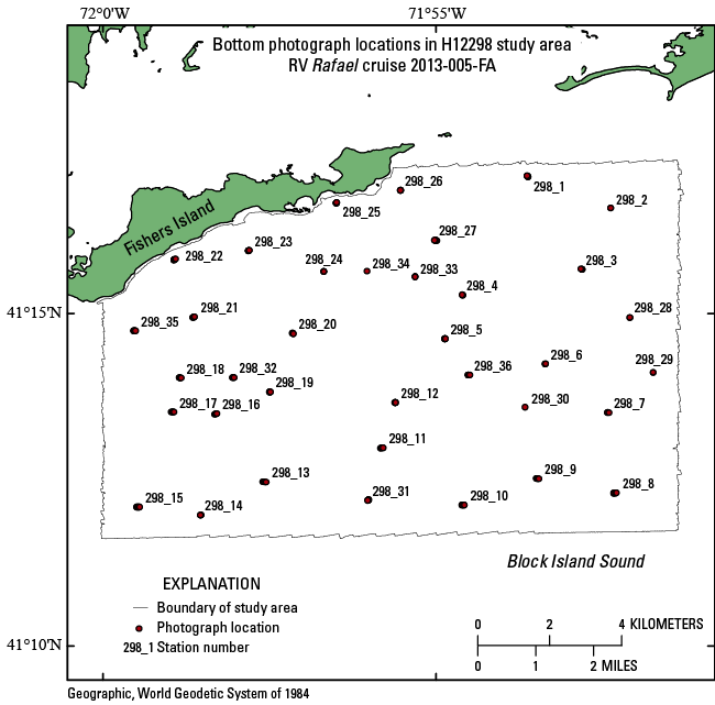 Figure 25. Map of bottom-photograph locations in the study area.