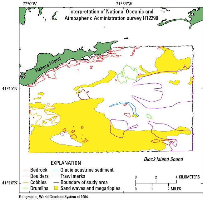 Figure 28. Map of sea floor features in the study area.