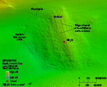 Thumbnail image of figure 12 and link to larger figure. An image showing bedrock on the sea floor.
