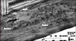 Thumbnail image of figure 20 and link to larger figure. Sidescan-sonar image of boulders and mottled areas in the study area.