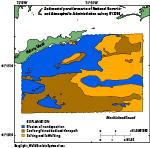 Thumbnail image of figure 32 and link to larger figure. Map of sedimentary environments in the study area.