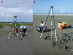 photographs of usgs scientists installing gps base station