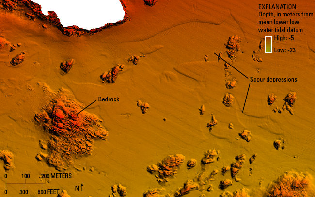 Figure 10. Bathymetric image of rocky areas in the study area.
