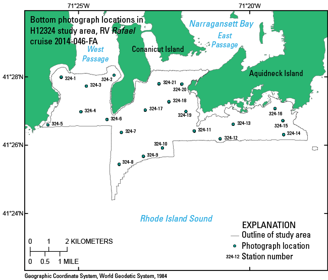 Figure 17. Map showing photograph locations in the study area.