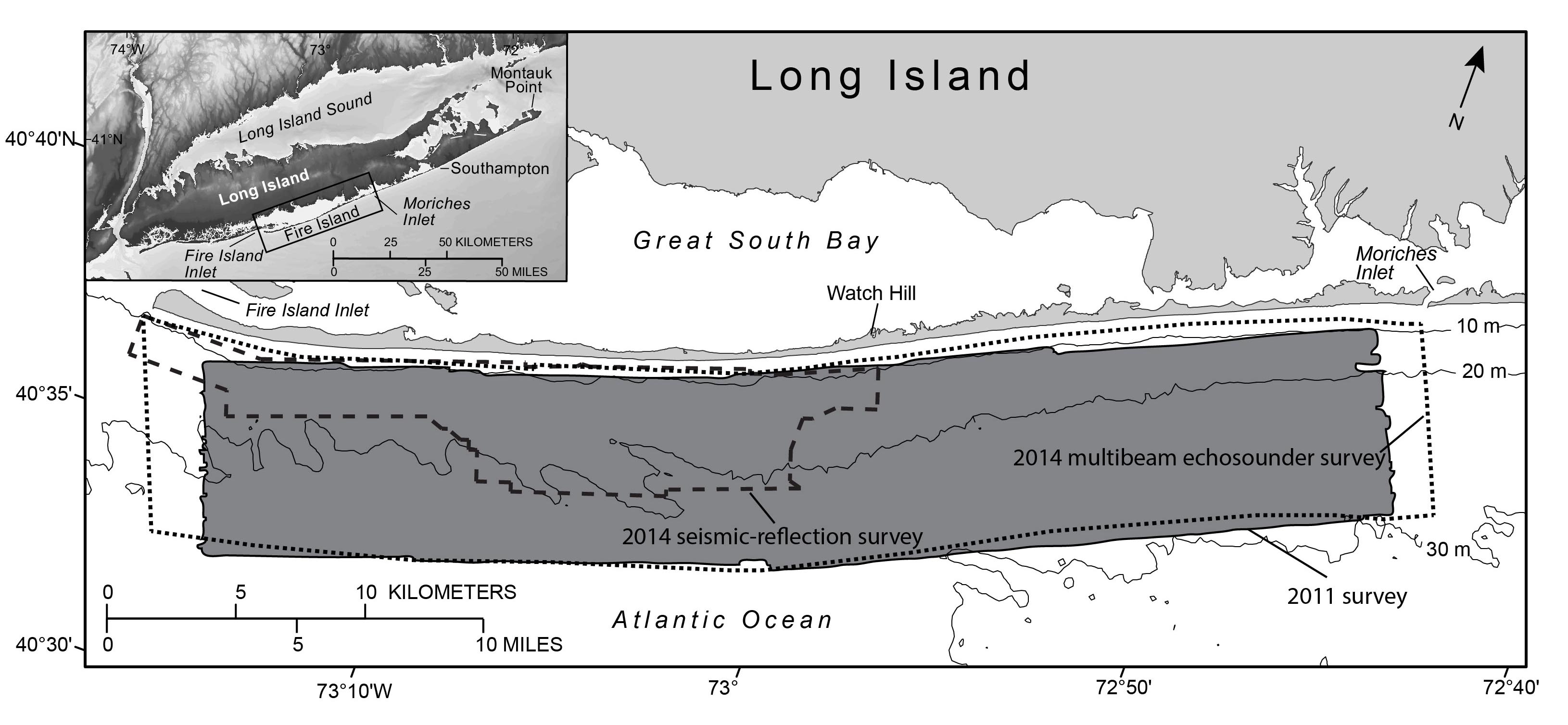 location map of survey offshore of Fire Island, New York