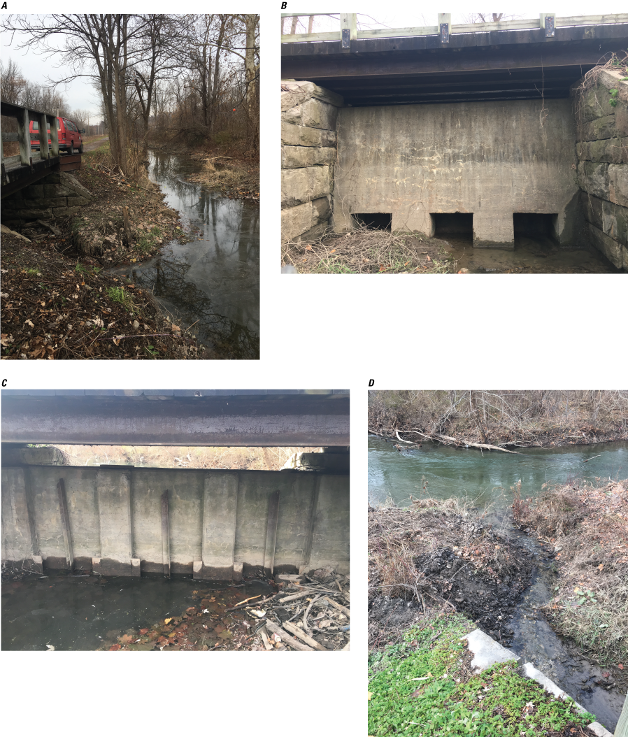Limestone creek runs parallel to Limestone feeder, which is a few feet higher in elevation.
               Some flow from the feeder is flowing under the bridge to the control structure, and
               it then enters Limestone Creek.