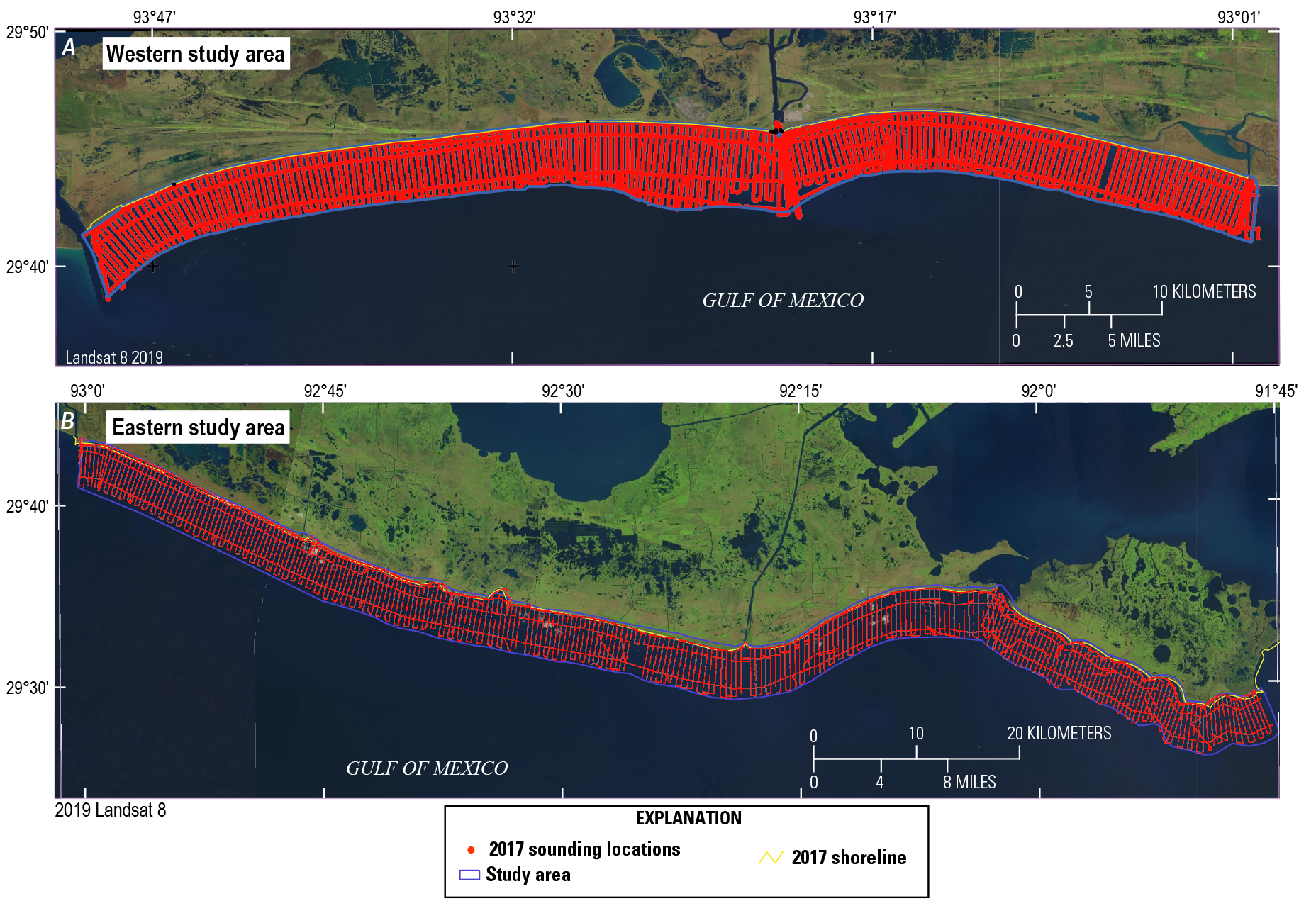 Figure 11. Study areas are outlined on the map.