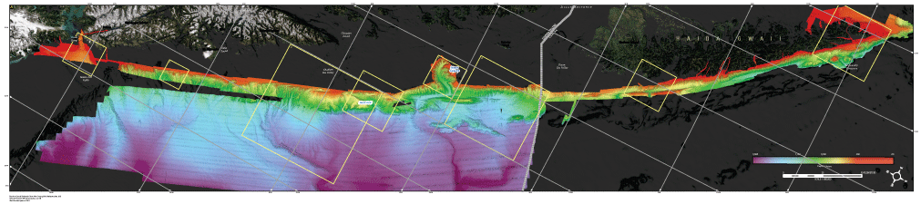 Color-enhanced 2D views of the Queen Charlotte fault system.