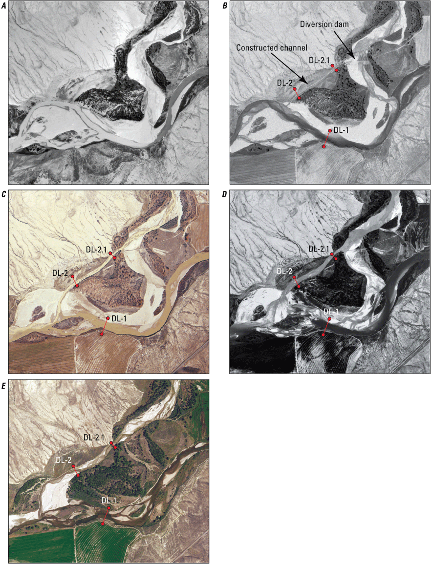 2.	Aerial photographs of the reconfigured Little Snake and Yampa River confluence,
                     Colorado.