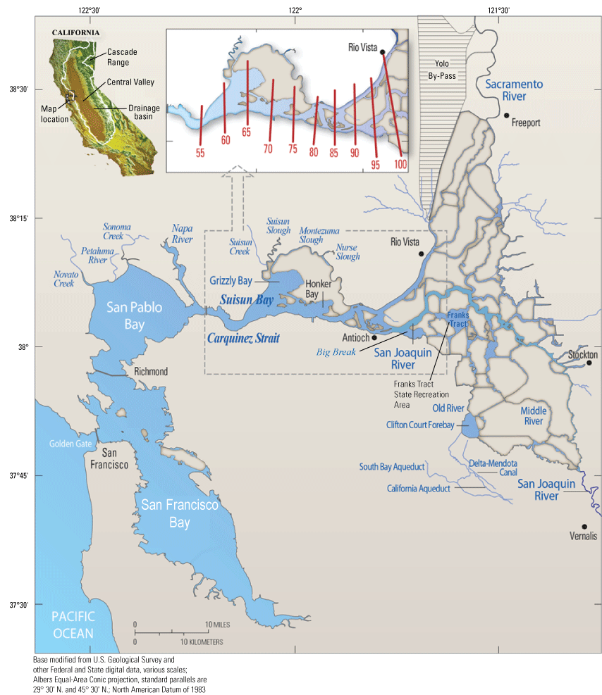 2.	Isohaline position in the San Francisco Estuary.