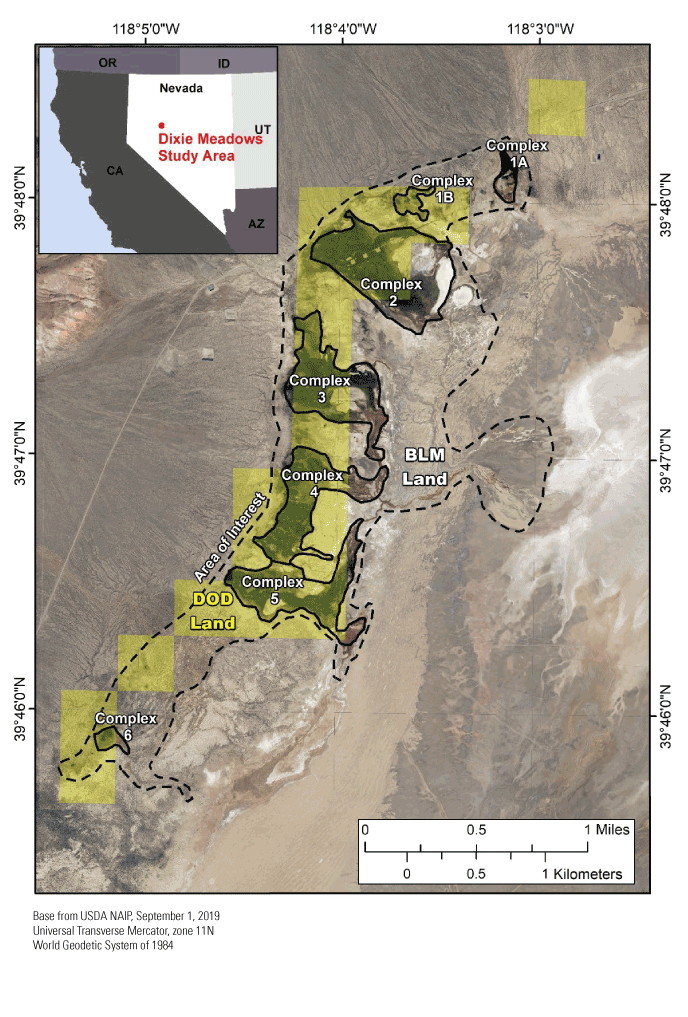 1.	Wetland complexes in the Dixie Meadows study area are located on Bureau of Land
                     Management land, Department of Defense land, or a combination of both.
