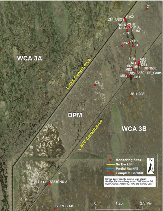 1.1. Site locations within the Decompartmentalization Physical Model experimental
               area.