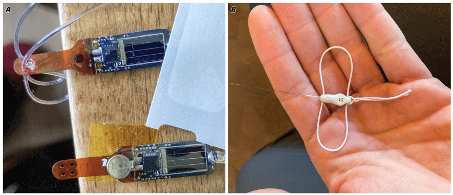 Two images showing different radio transmitters.