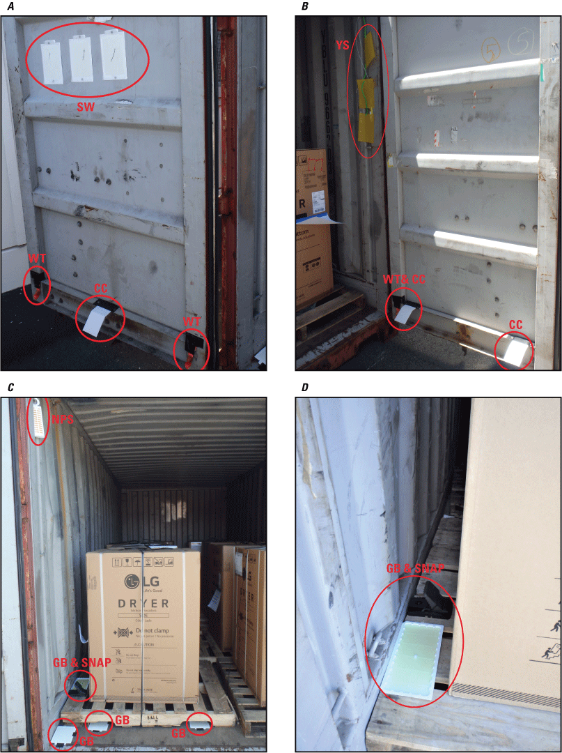 7. Photographs showing examples of types of biosecurity tools used to document stow-away
species.
