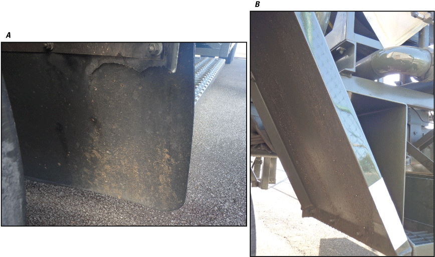 20. Soil on jet-fuel truck undersides.