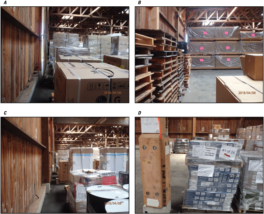 25. Representations of various cargo inside warehouse.
