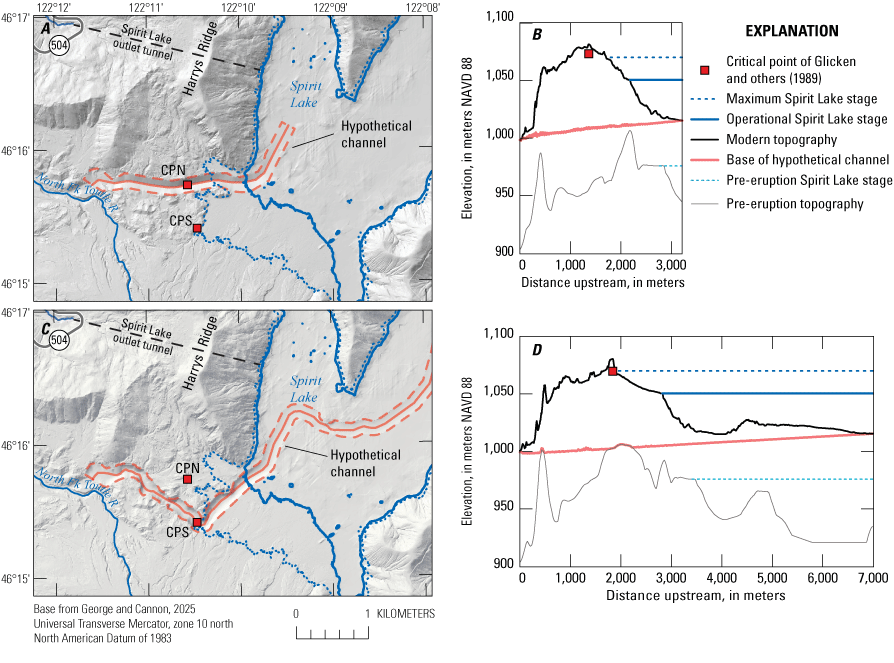 3. Hypothetical outlet channels created to model outbreak flood scenarios