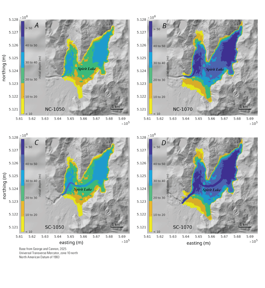5. Water depth scenarios for Spirit Lake.