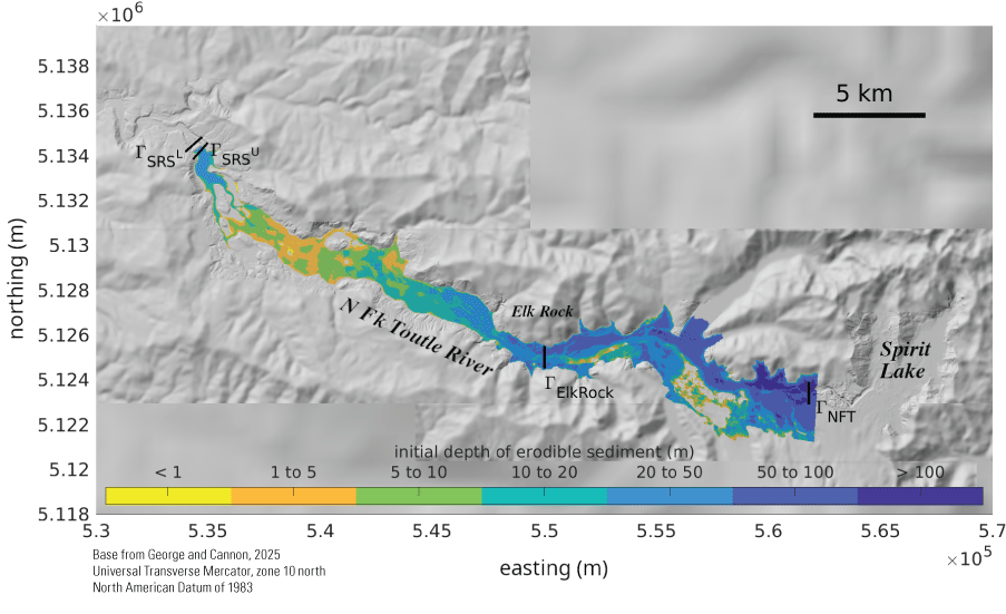 9. Erodible material thickness for North Fork Toutle River