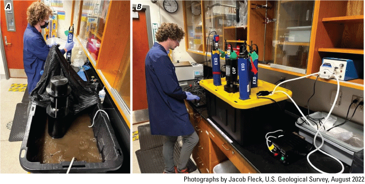 1. The mixing tank is about three feet long by one and a half feet wide with churning,
                           muddy water.