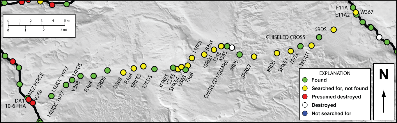 Map of Mary Mountain Trail Line