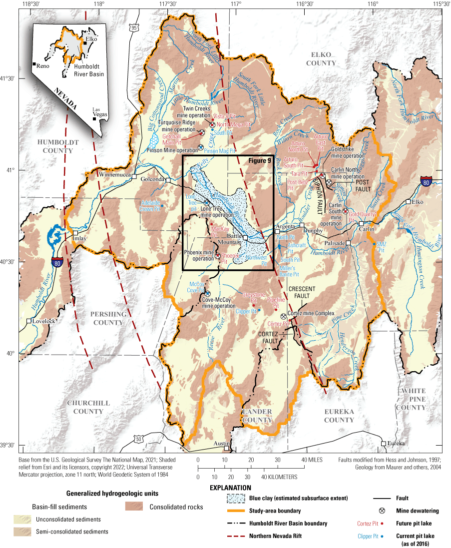 6. Generalized hydrogeology of the middle Humboldt River Basin, Nevada.