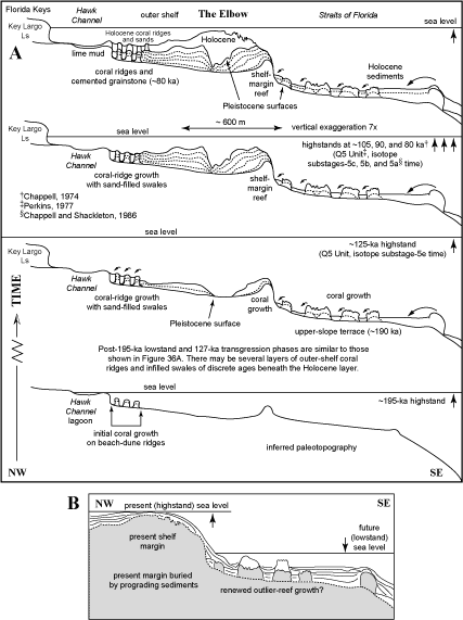 Model shows evolution of the shelf margin at The Elbow.