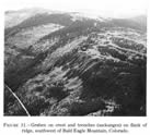 Figure 11. - Graben on crest and trenches (sackungen) on flank of ridge, southwest of Bald Eagle Mountain, Colorado.