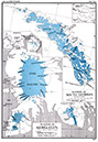 Figure 17.Maps of the Glaciers of Kerguelen and of the Glaciers of South Georgia showing glaciers on the two subantarctic islands. Map plate from the American Geographical Society Glacier Studies (Mercer (1967, p. 325, Map 18.2©)).Used with permission of the American Geographical Society. 
