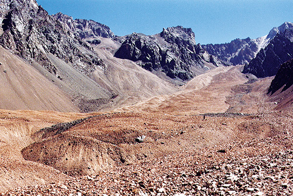 Figure 20.—Morenas Coloradas rock glacier in Argentina (photograph by D. Trombotto; from Romanovsky, Gruber, and others, 2007).  