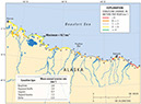 Figure 37.—Map showing coastline type and mean annual historical erosion rates along the Beaufort Sea coast of Alaska based on analysis of high-resolution imagery and geodetic ground control (Jorgenson and Brown, 2005).  