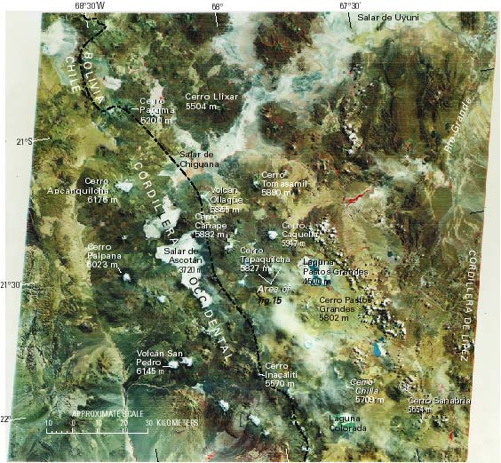 Landsat 1 FCC image of Cordillera Occidental