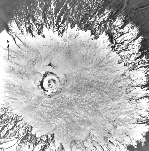 Vertical aerial photograph of Cotopaxi