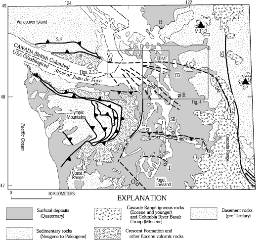 Figure showing schematic geology of northwestern Washington