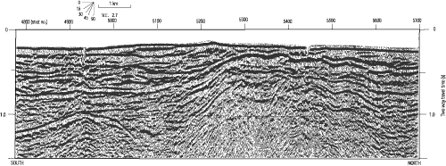 Figure 23B. SHIPS Line JDF4, seismic-reflection profile, eastern Strait of Juan de Fuca - Uninterpreted.