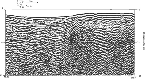 Figure 24B. Industry Line 3,. seismic-reflection profile, eastern Strait of Juan de Fuca - Uninterpreted.