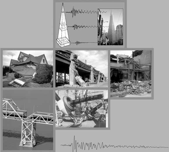 set of photos of damaged structures