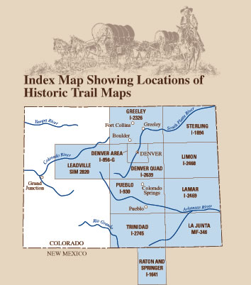 Index map showing locations of historic trail maps