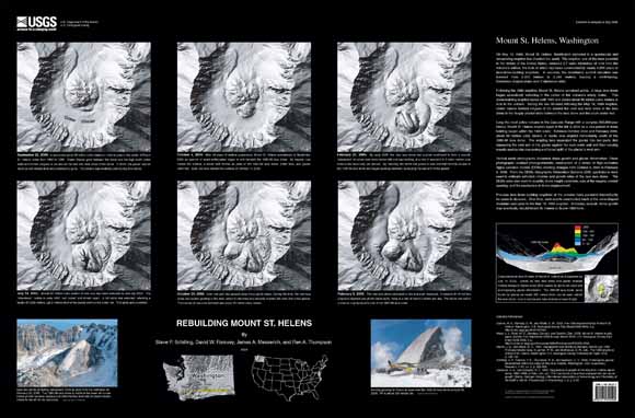 thumbnail of map showing six slice-of-time photos of the mountain